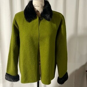Carole Little Green Wool Vintage Jacket Med